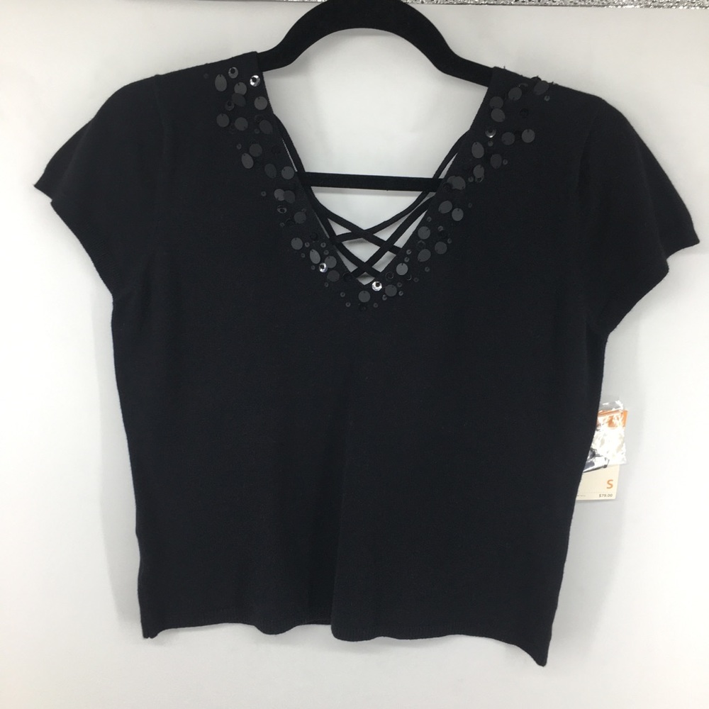 Susan Bristol Knit V Neck Sweater NWT